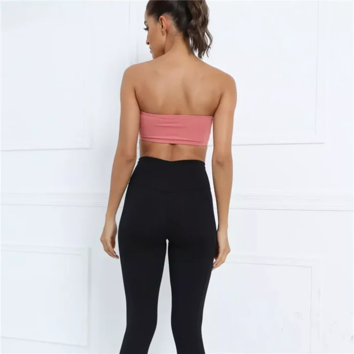 2024 Padded Tube Top Sports Bra: Strapless Support for Fitness & Yoga