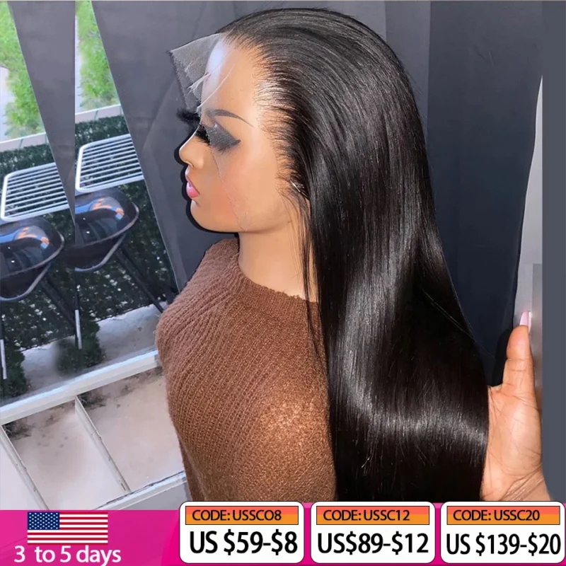 Glueless Lace Front Wig: Brazilian Straight Human Hair (HD 13x4)